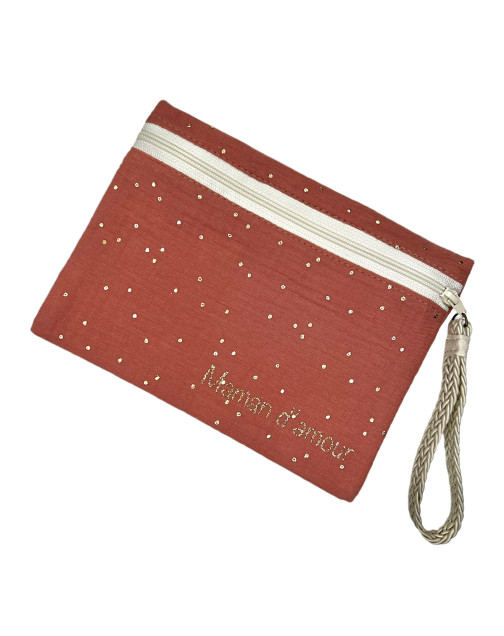 Pochette M, "Maman d'amour" doux rêve marsala