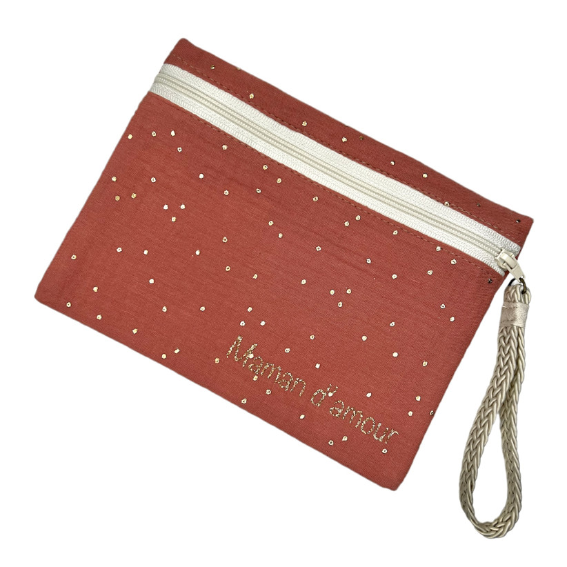 Pochette M, "Maman d'amour" doux rêve marsala