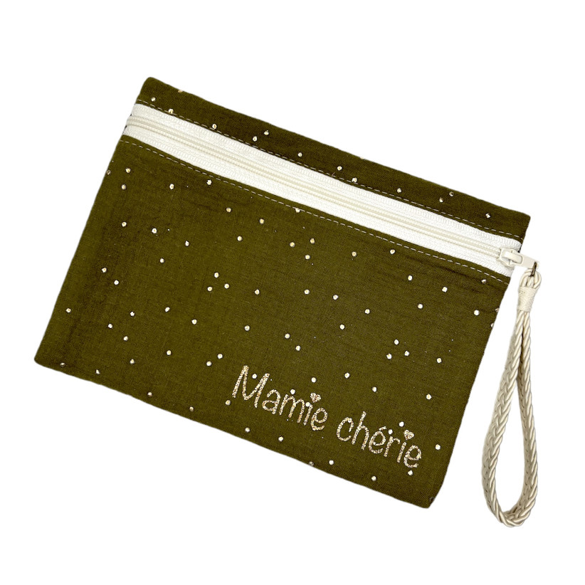 Pochette M, "Mamie chérie" doux rêve bronze