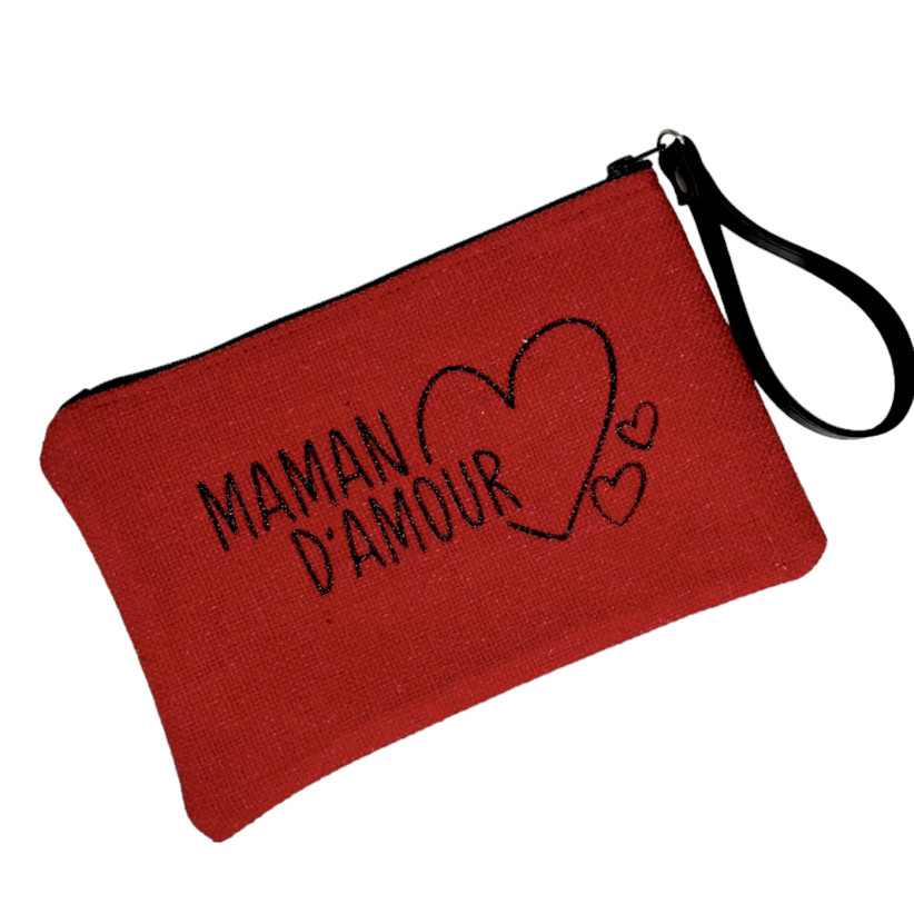 Pochette M, "Maman d'amour" anjou rouge