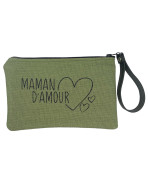 Pochette M, "Maman d'amour" anjou kaki