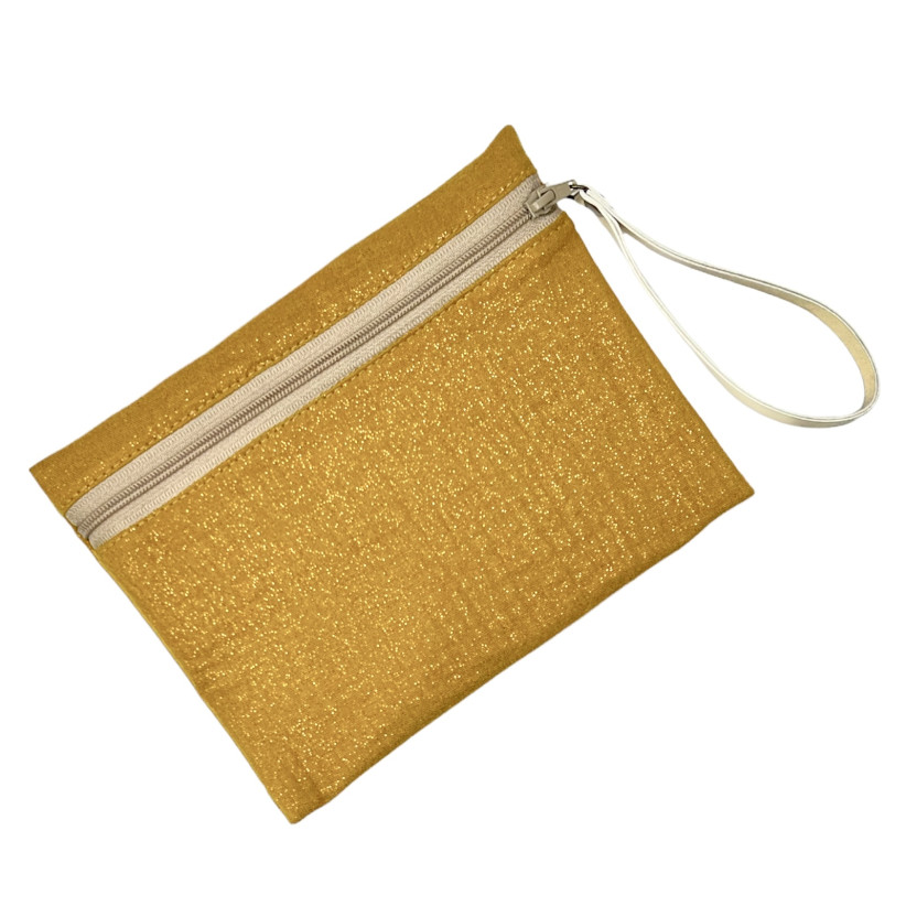 Pochette M "Scintillant" moutarde