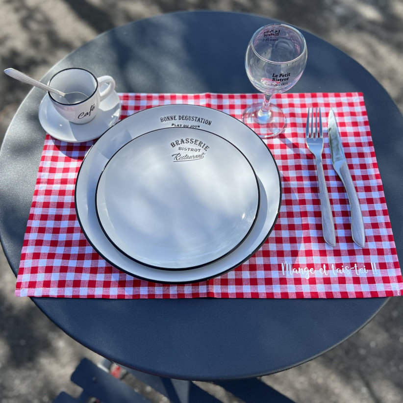 Set de table, "Mange et tais-toi" Bistrot rouge