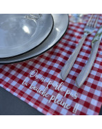 Set de table, "On ne parle pas la bouche pleine" Bistrot rouge