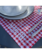 Set de table, "Bistrot, Bon appétit" rouge