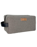 Trousse nomade M, "Bouclette" taupe
