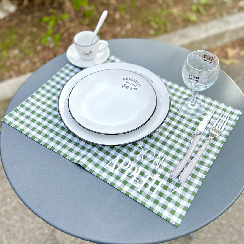 Set de table, "Bon appétit" Bistrot vert