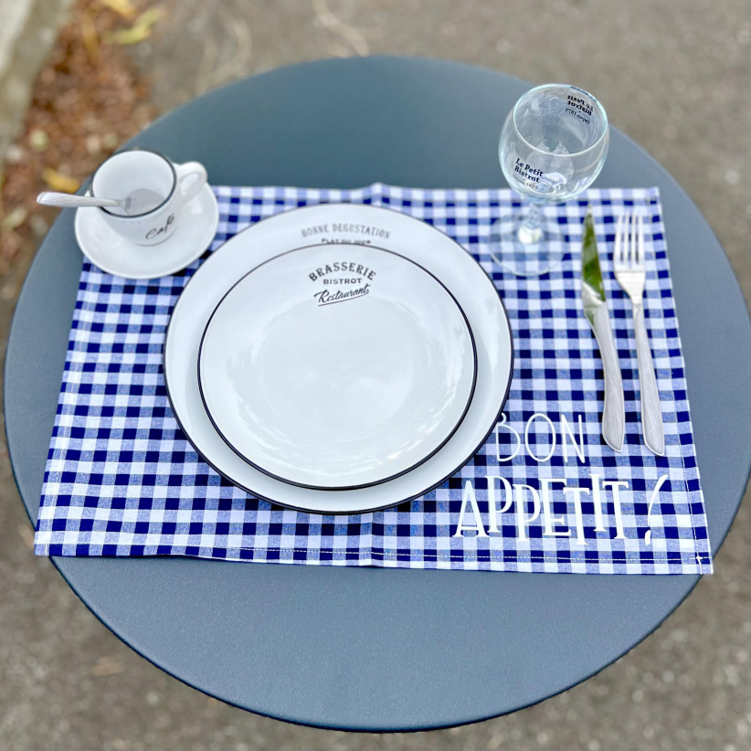 Set de table, "Bistrot, Bon appétit" marine