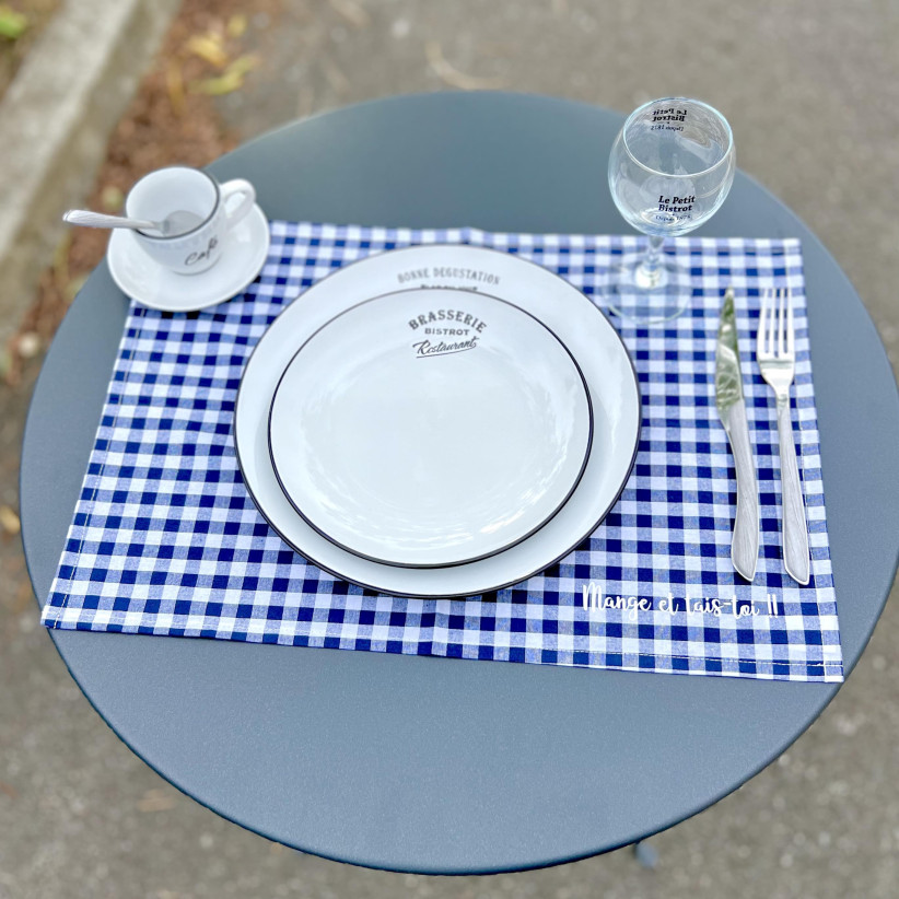 Set de table, "Mange et tais-toi" Bistrot marine