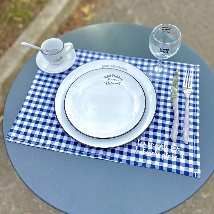 Set de table, "On ne parle pas la bouche pleine" Bistrot marine