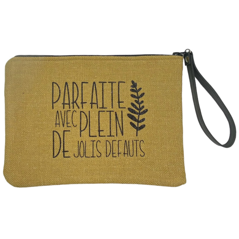 Pochette L, "Parfaite avec plein de jolis défauts" anjou moutarde