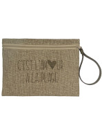 Pochette L, "C'est l'amour à la plage" jute scintillant