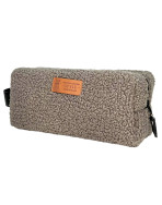 Trousse nomade S, "Bouclette" taupe