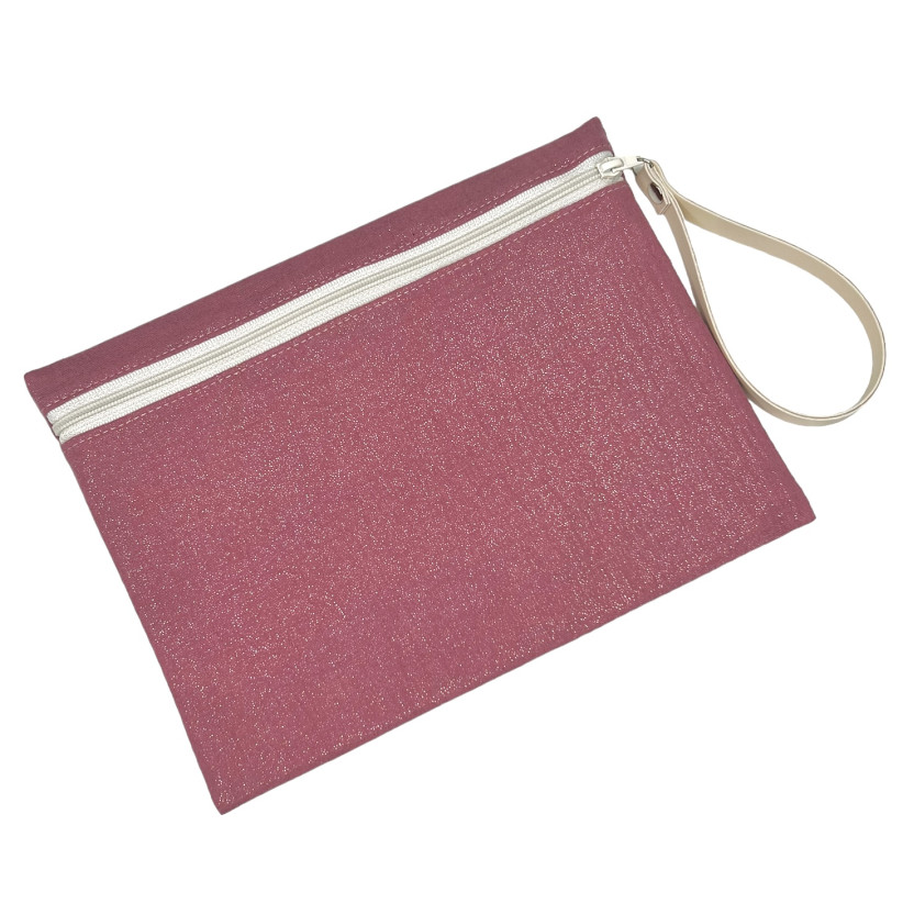 Pochette L, "Scintillant" rose