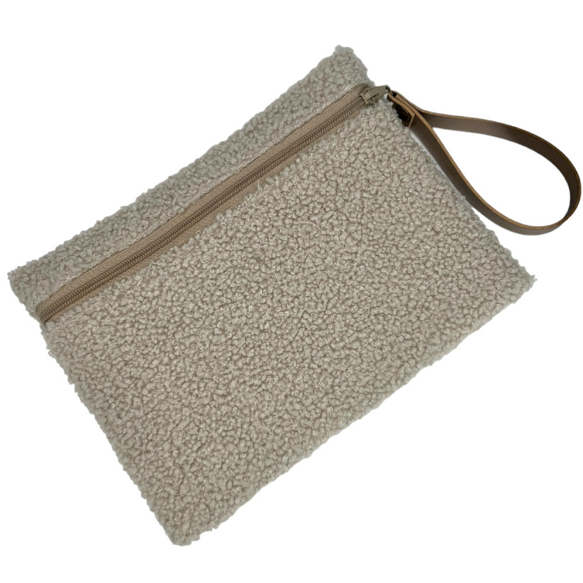 Pochette M, "Bouclette" sable