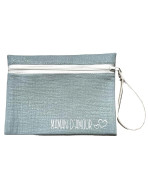Pochette M, "Maman d'amour" scintillant céladon