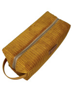 Trousse nomade M, "Velours" moutarde