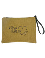 Pochette L, "Maman d'amour" anjou moutarde