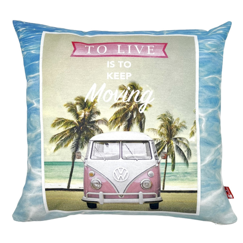 Housse de coussin, "To live is to keep moving"
