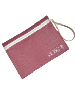 Pochette L, "Girl power" Scintillant rose