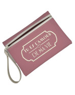 Pochette M, "Tu es l'amour de ma vie" Brooklyn rose, lot de 2