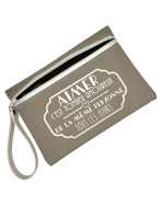 Pochette M, "Aimer c'est tomber amoureux de la même personne tous les jours" Brooklyn beige, lot de 2