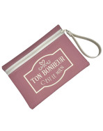 Pochette M, "Ton bonheur c'est le mien" Brooklyn rose, lot de 2