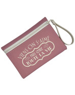 Pochette M, "Viens on s'aime mais genre toute la vie" Brooklyn rose, lot de 2