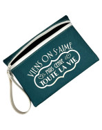 Pochette M, "Viens on s'aime mais genre toute la vie" Brooklyn jade, lot de 2