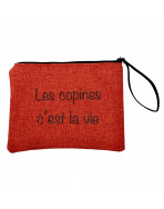 Pochette L, "Les copines c'est la vie" anjou orange