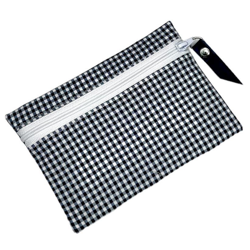 Pochette S, "Vichy" marine, lot de 2