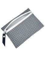 Pochette S, "Vichy" marine, lot de 2
