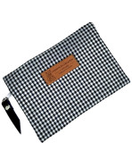 Pochette S, "Vichy" marine, lot de 2