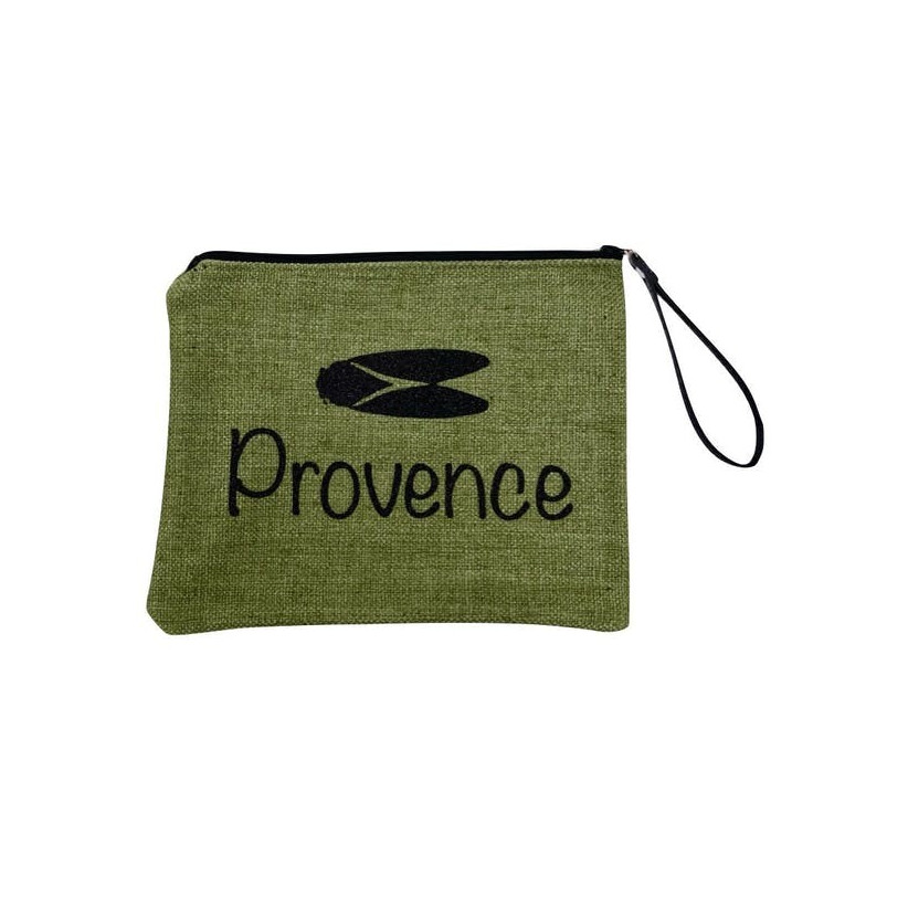 Pochette L madame, "Provence cigale", anjou kaki