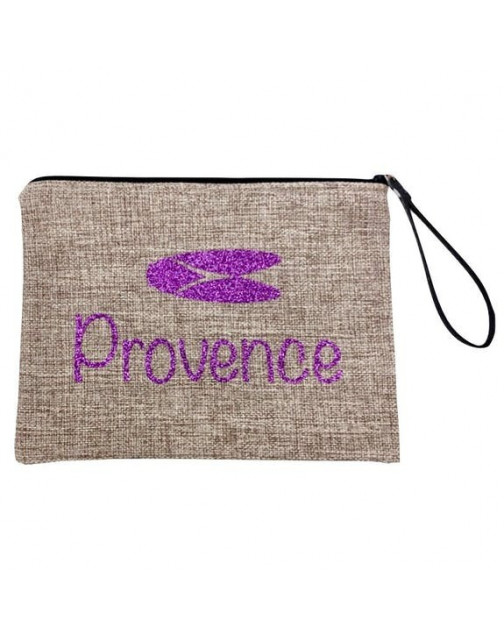 Pochette madame, "Provence cigale", lin naturel