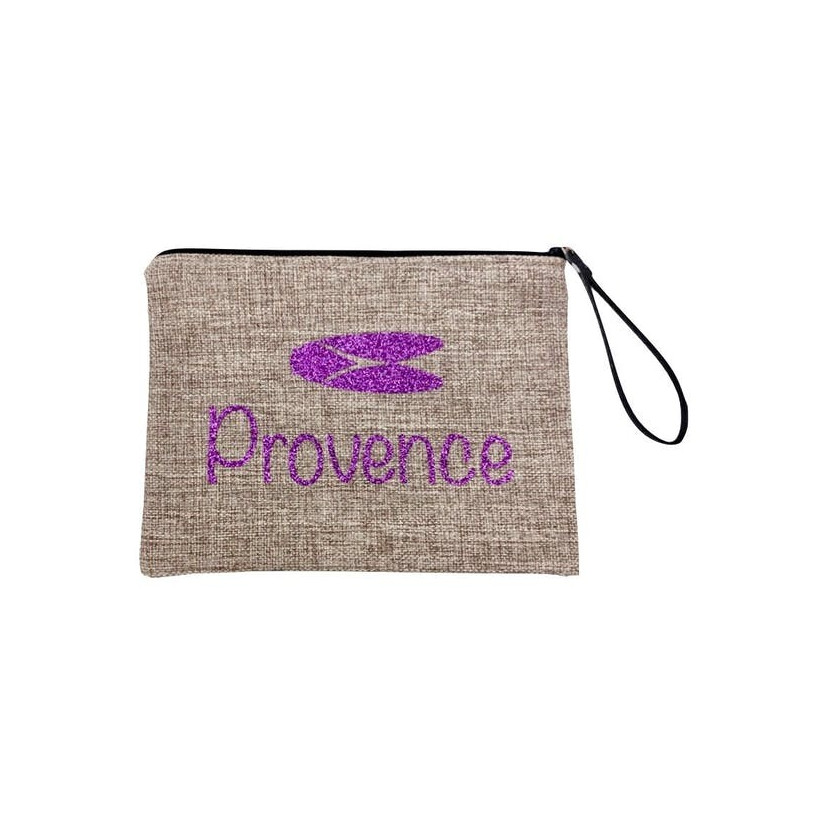Pochette L madame, "Provence cigale", anjou lin