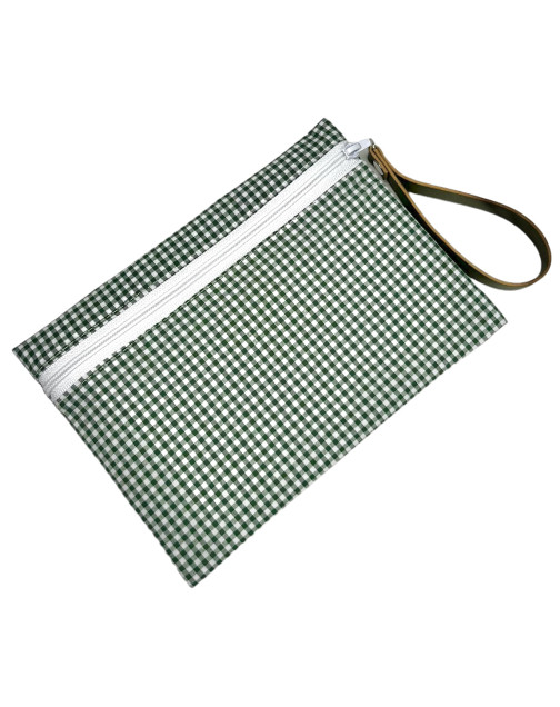 Pochette M, "Vichy" vert