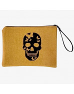 Pochette L madame, "Tête de mort", moutarde