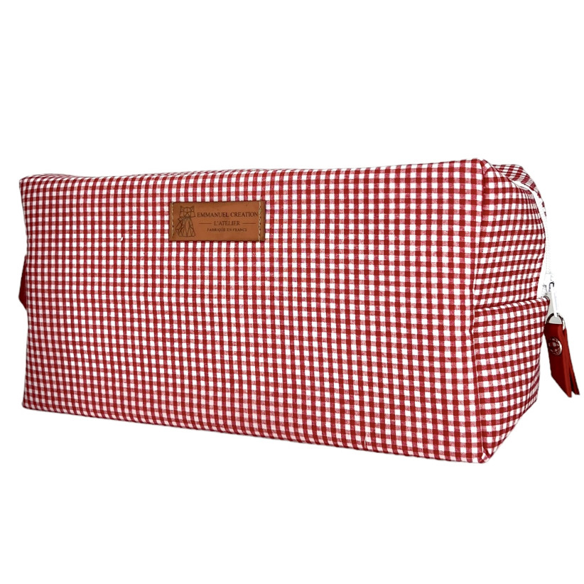 Trousse nomade M, "Vichy" rouge