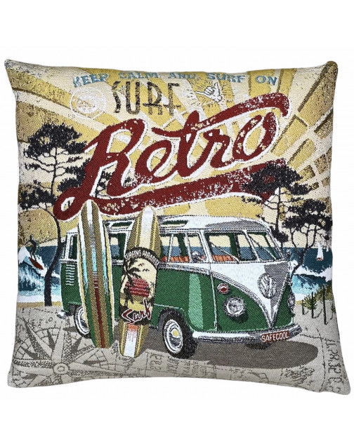 Housse de coussin, "Kombi vert"