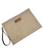 Pochette L, "Scintillant" sable