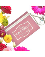Pochette M, "Ton bonheur c'est le mien" Brooklyn rose, lot de 2