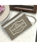 Pochette M, "Ton bonheur c'est le mien" Brooklyn beige, lot de 2