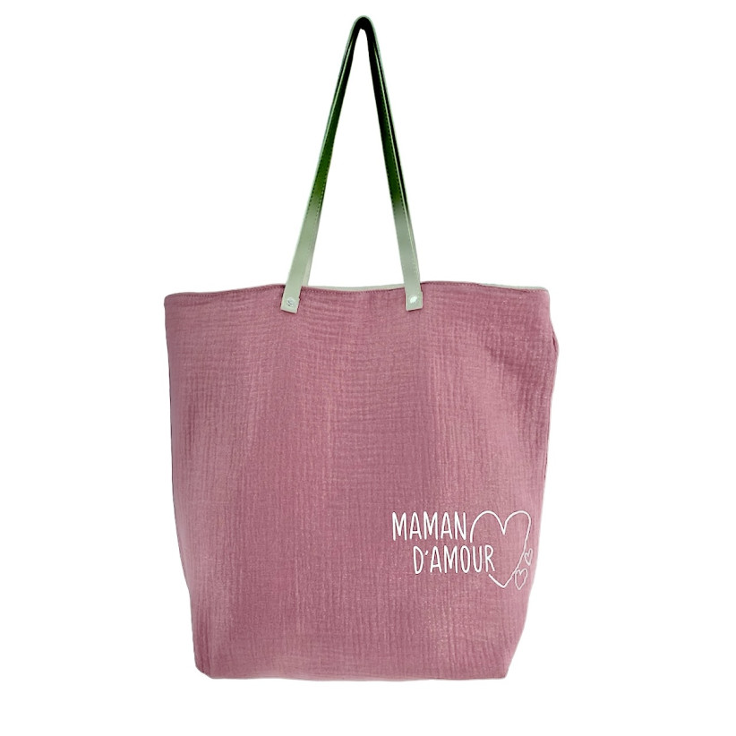 Sac madame, "Maman d'amour", Scintillant rose