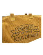 Sac polochon, "Parfaite avec pleins de jolis défauts", Velours côtelé camel