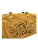 Sac polochon, "Parfaite avec pleins de jolis défauts", Velours moutarde