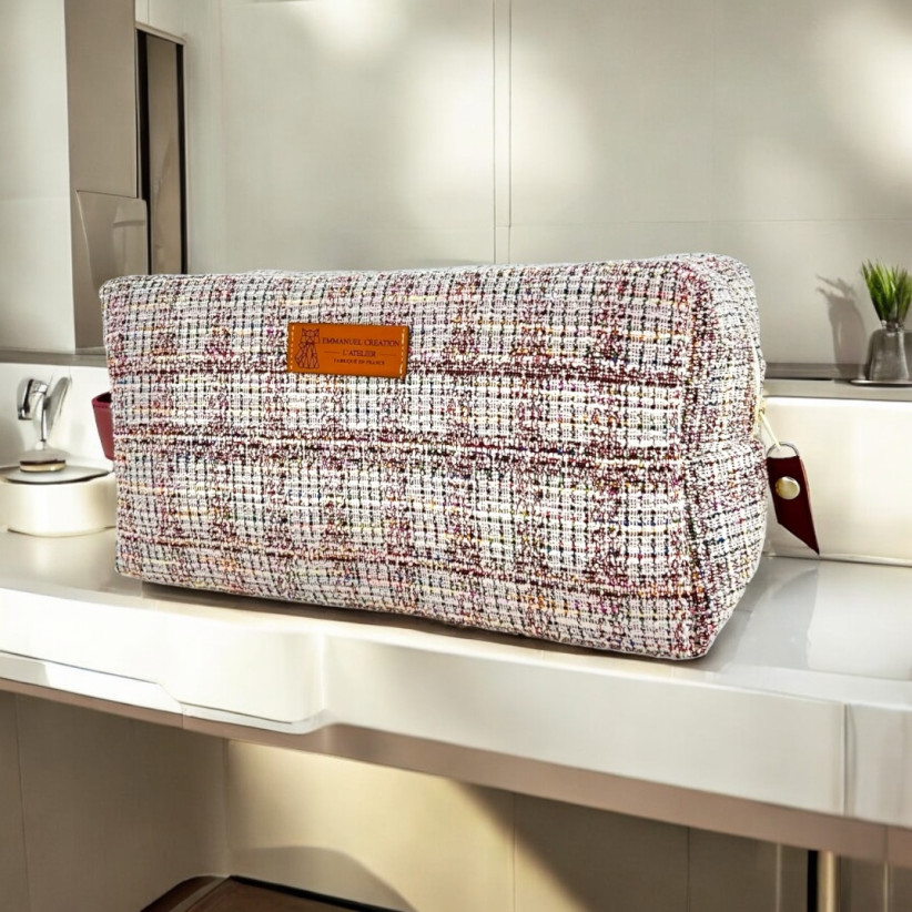 Trousse nomade M, "Coco" prune