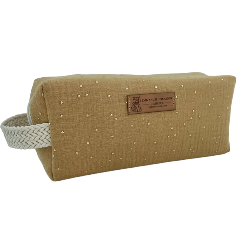 Trousse nomade S, "Doux rêve" camel