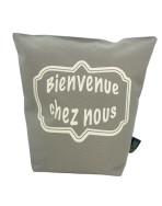 Cale-portes sac, "Bienvenue chez nous" Brooklyn beige