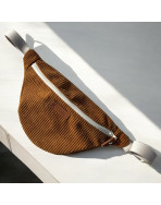 Sac banane, "Velours côtelé" camel